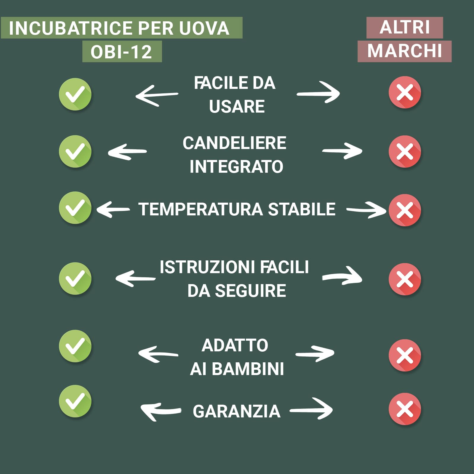 OBI-12 Incubatrice Automatica – Incubatrice uova per 12 uova con Rivoltamento Automatico - Incubatrice uova gallina, quaglia e anatra - Arancione