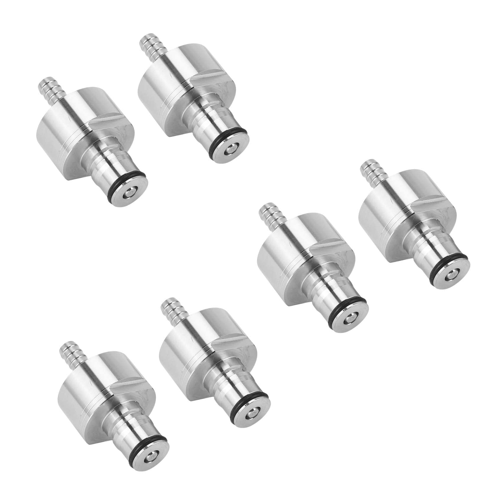 KVSERT 6Pcs 304 Stainless Steel Carbonation Cap 5/16 Inch Barb, Ball Lock Type, Fit Drink PET Bottles, Homebrew Kegging