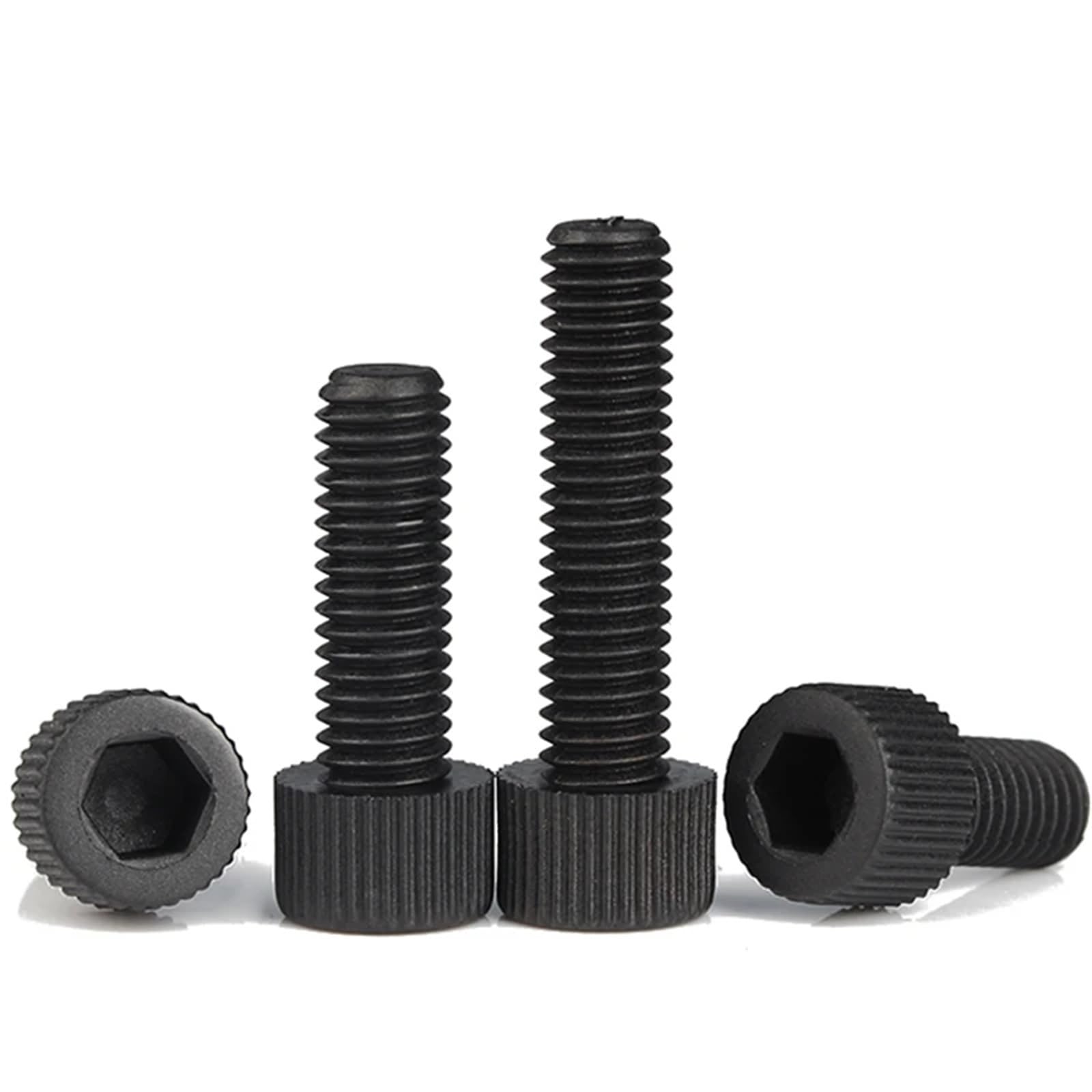 MUHUO Knurled Screws Bolts, Bolts, 5~50pcs Black/White Nylon Hexagon Hex Socket Head Screw Cup Knurled Plastic Bolt for DIY(Black,8MM-M3 (50PCS))