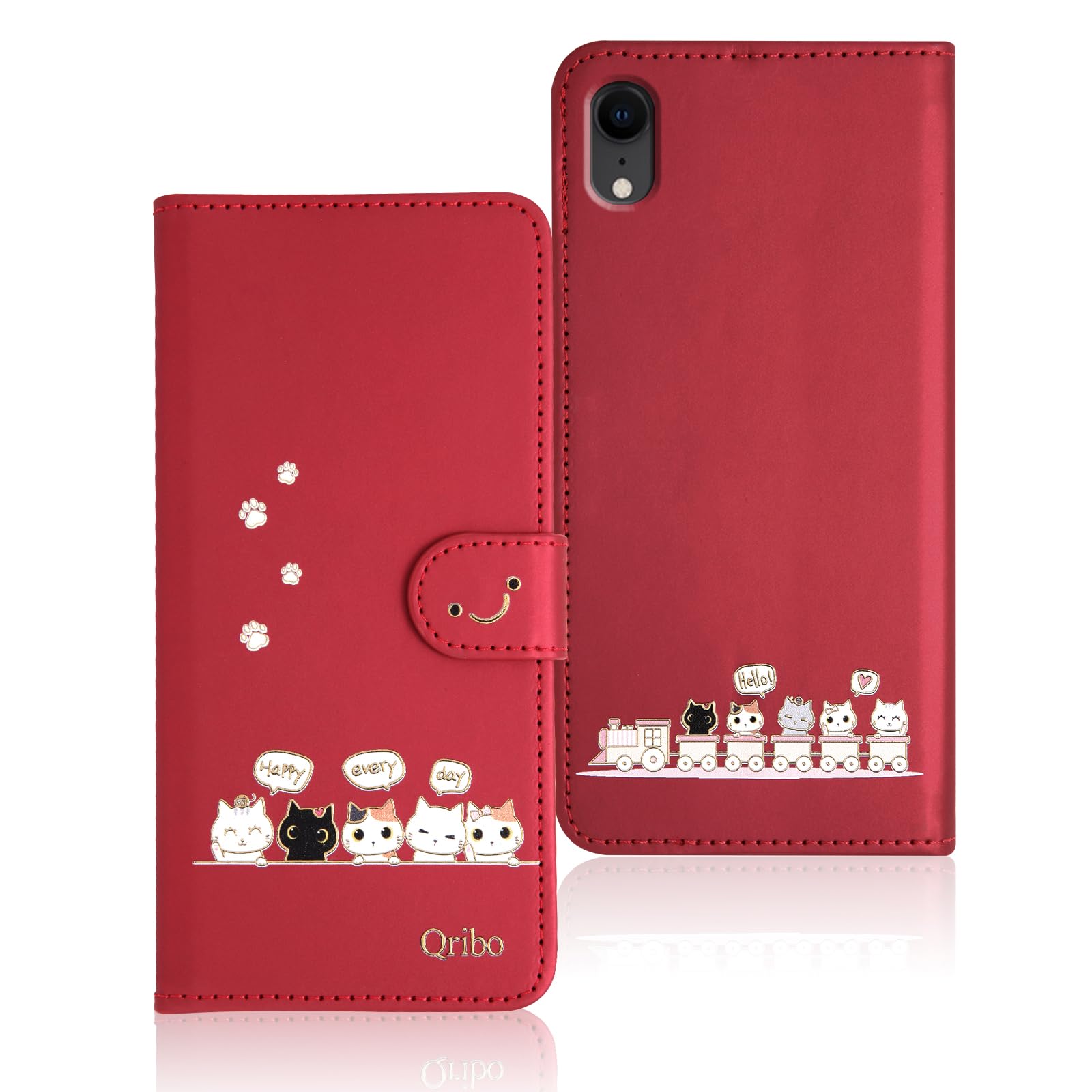 ★手触りサラサラ★iPhone XR 専用 手帳型 衝撃吸収 保護 ブラック