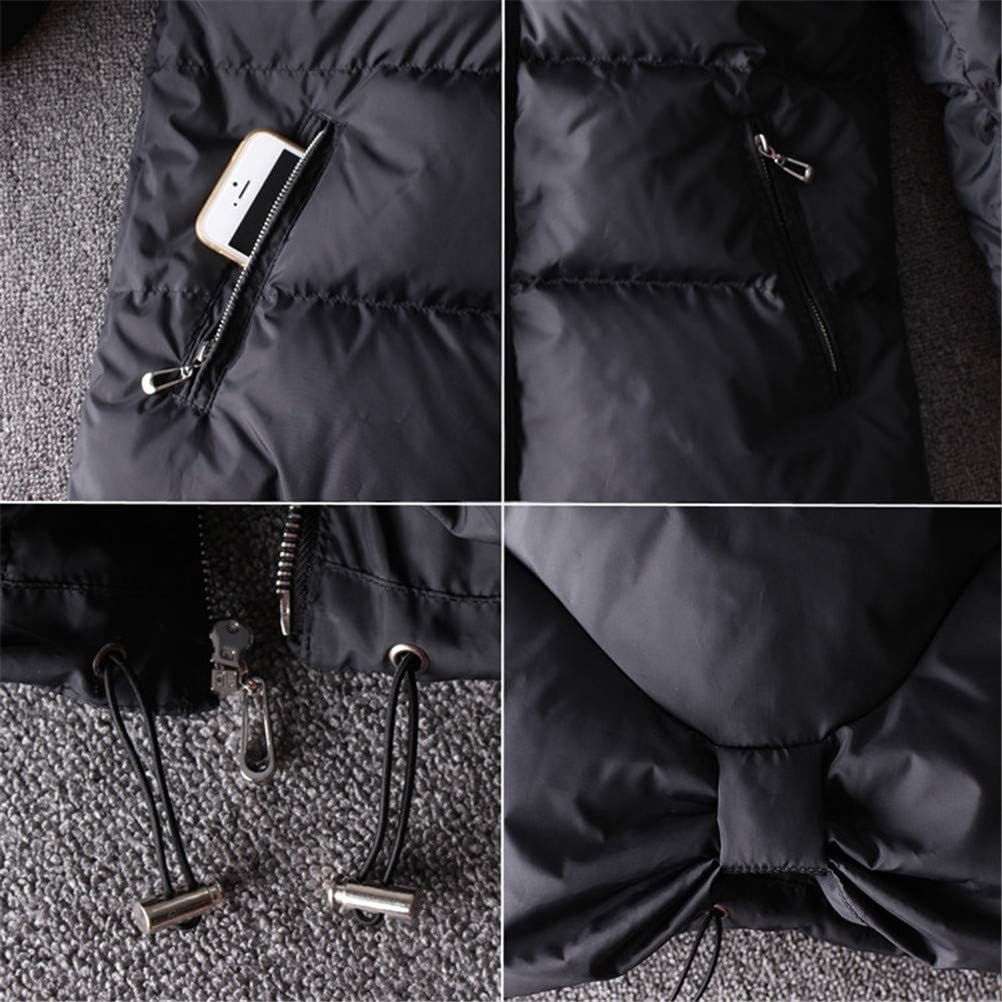 ACE SHOCK Women's Down Coats with Fur Hood Warm Short Puffer Jacket Slim Fit Winter Parka