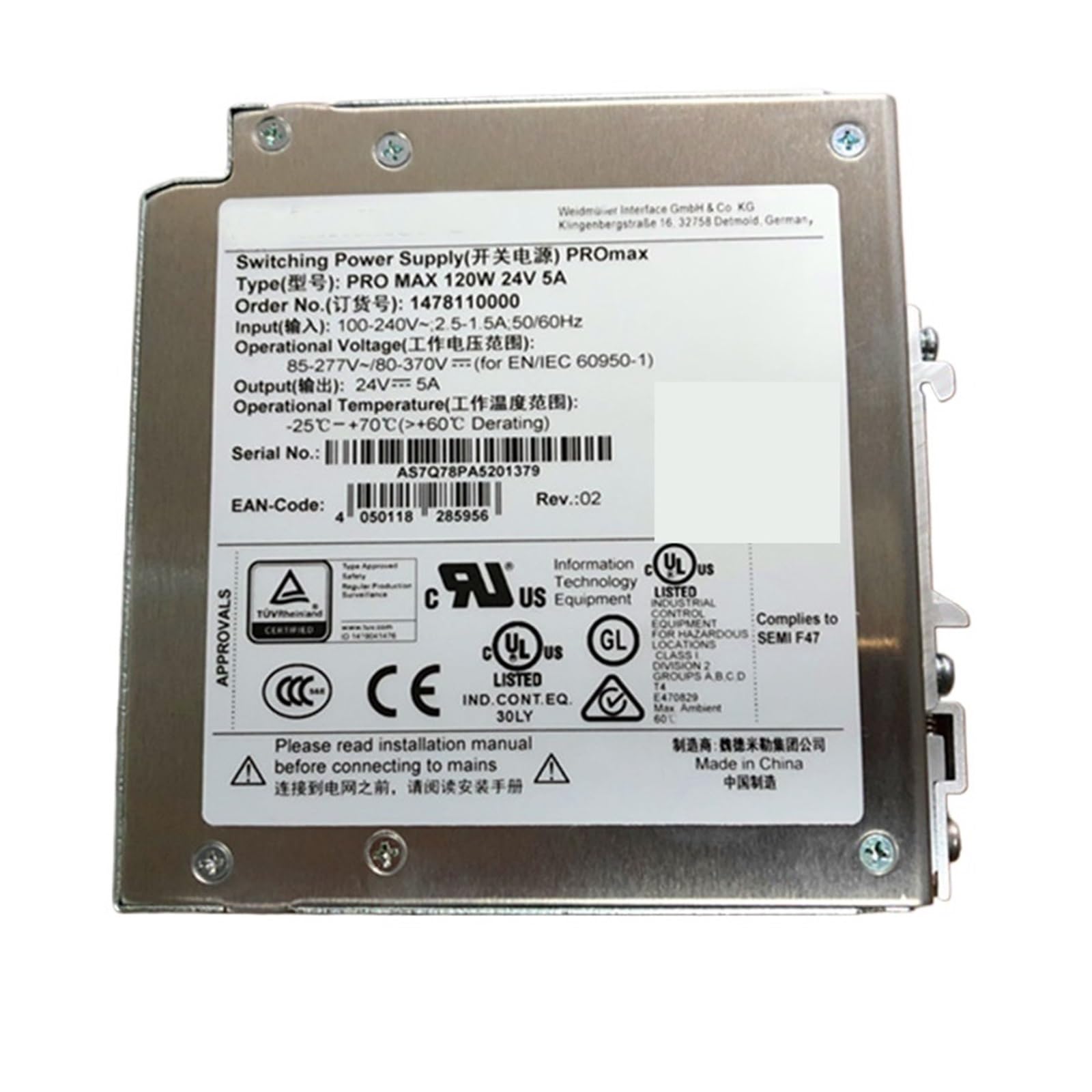 BFSYDLUJ Power Module 120W 24V 5A 1478110000