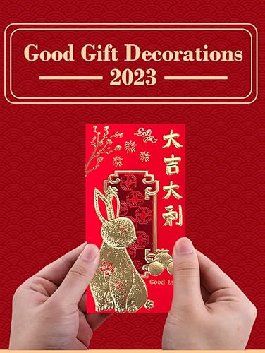 Miniatura 7 de 6 patrones 36 sobres rojos grandes de Año Nuevo chino decoraciones de sobres de dinero de conejo de la suerte 2023 paquetes de Hong Bao con 6