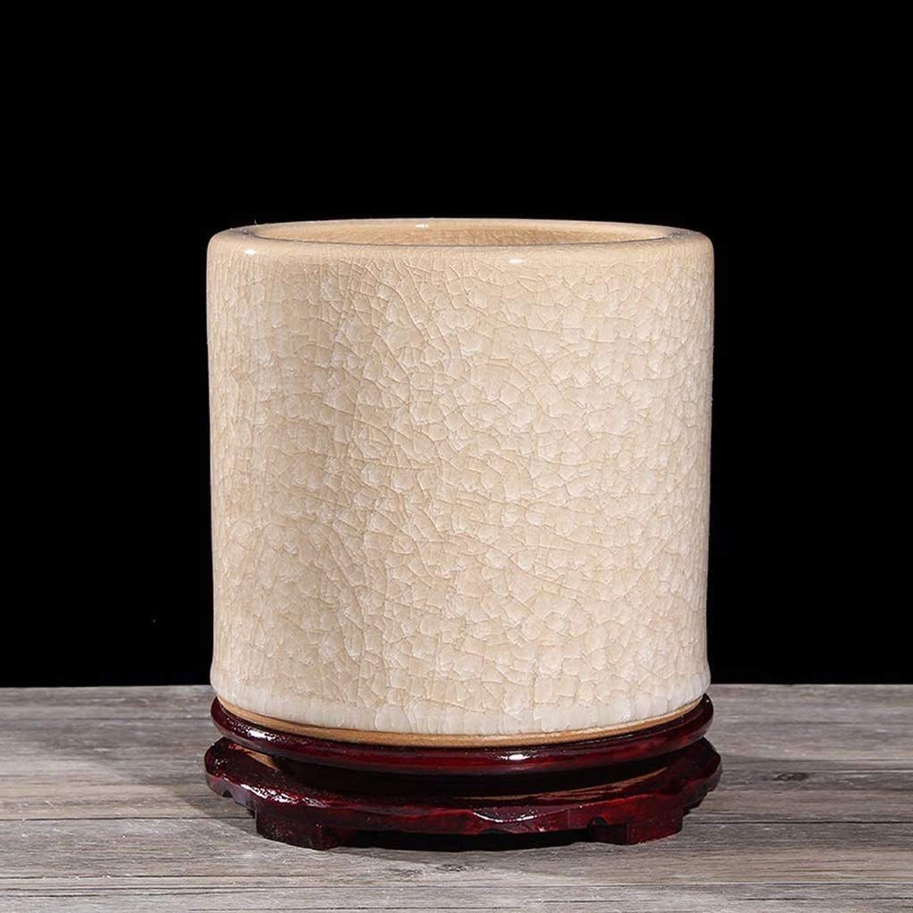 Antyczny ceramiczny uchwyt na długopis do pęknięcia lodu szkliwo biuro dom gabinet gabinet artykuły pa ozdoby dekoracyjne (kolor: jeden kolor, rozmiar: 13,5 * 13,5 cm)
