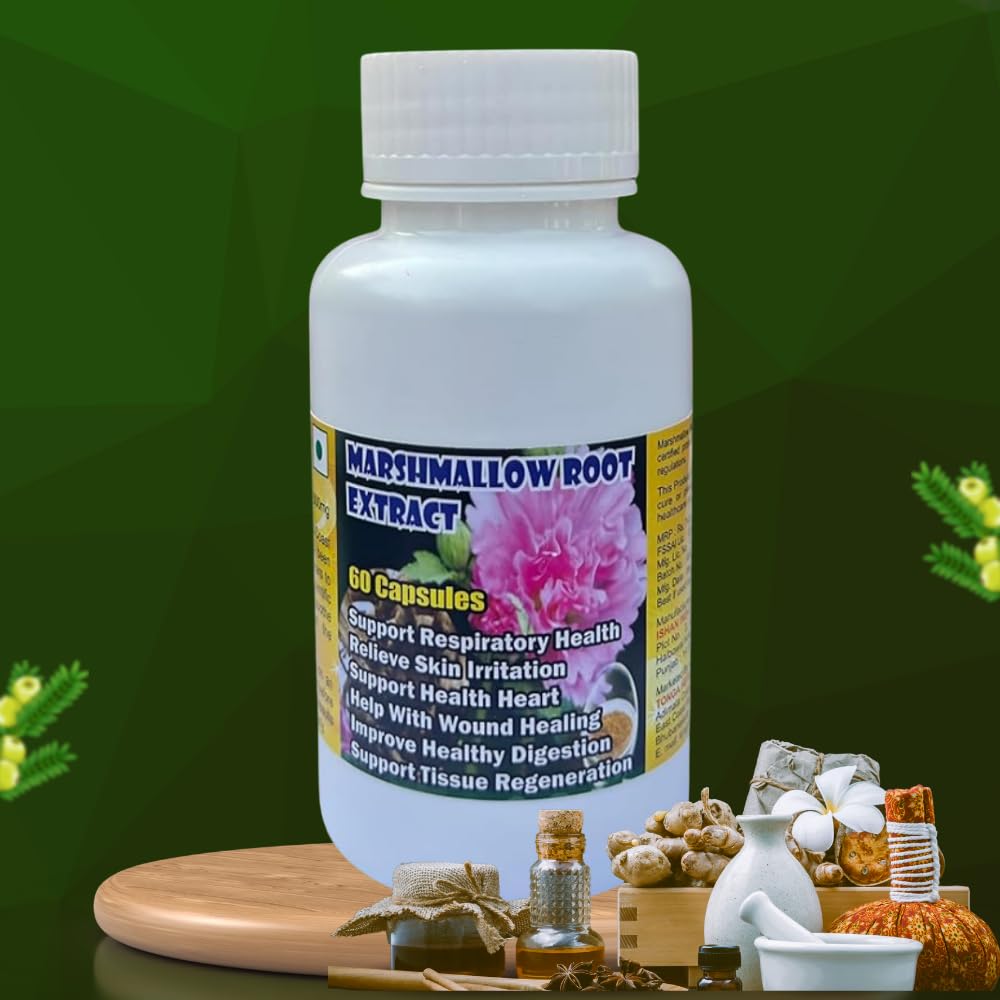 MARSHMALLOW ROOT EXTRACT CAPSULES - 60 CAPSULES (GET 1 BOTTLE MARSHMALLOW ROOT EXTRACT 50ML DROPS FREE)