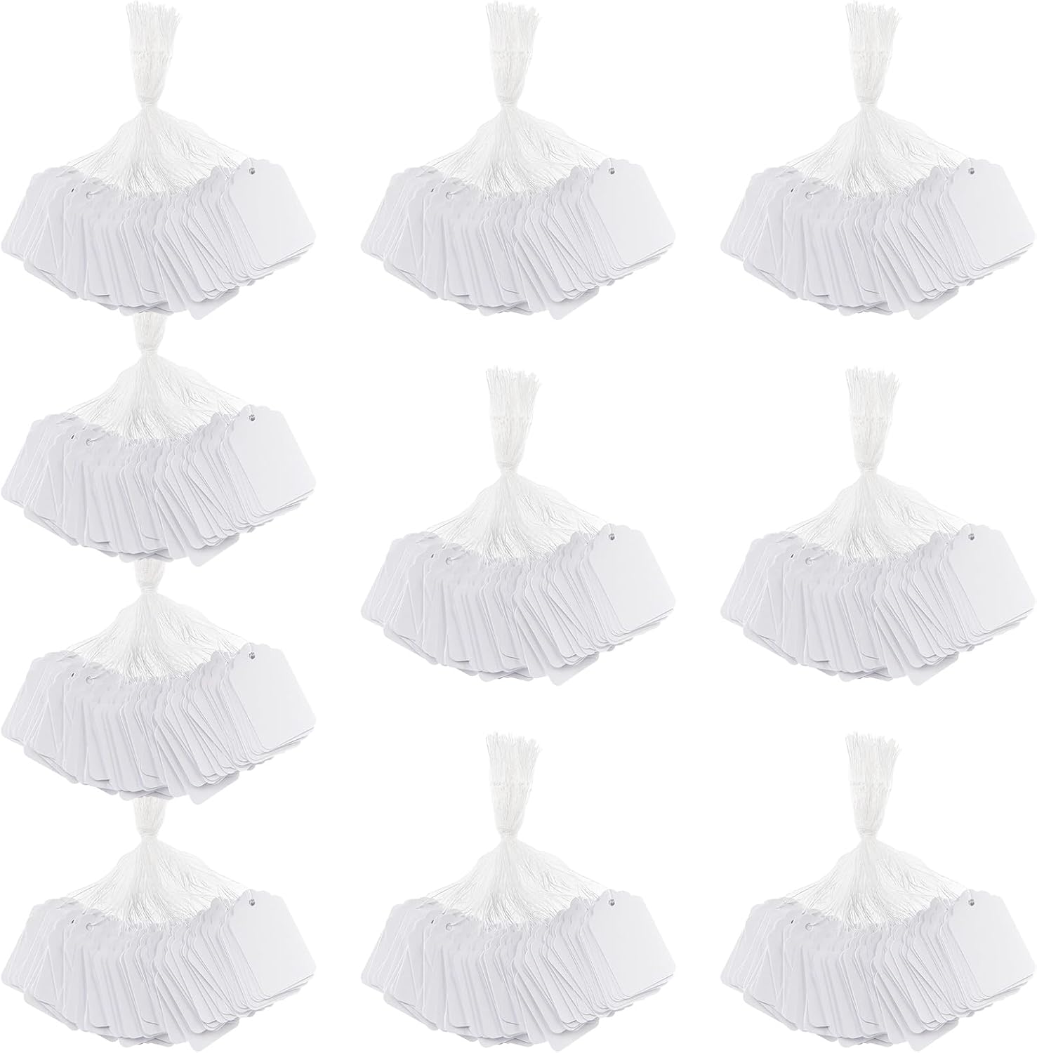 Cuttte 1000PCS White Price Tags with String Attached and 500PCS Kraft Pre-Strung String Tags for Pricing