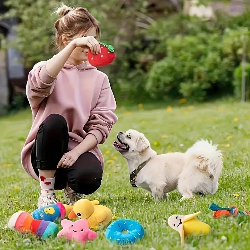 Lot de 10, 20 ou 50 Jouets couineurs for Chiens, en Peluche, Mignons, for Nettoyage des Dents des Chiens de Petite et Moyenne Taille, sans Rembourrage