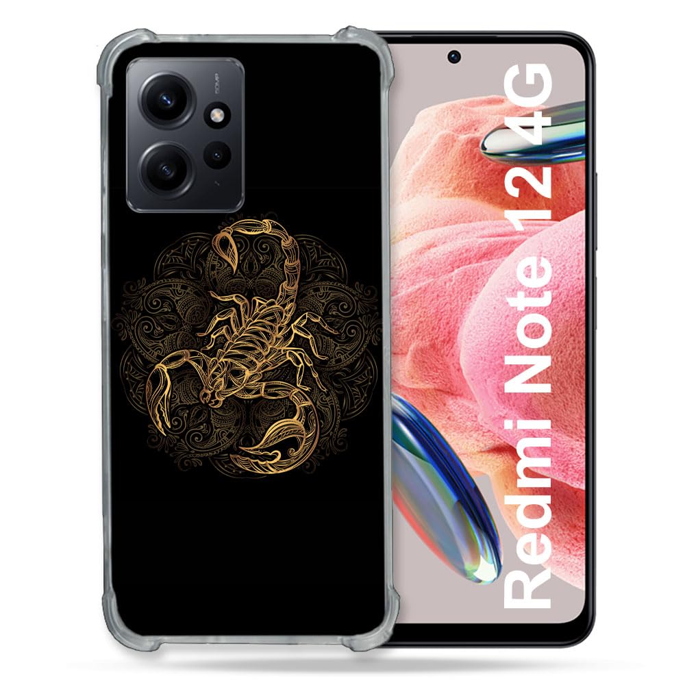 Carcasa Cristal Templado Animal Funda Cokitec Para Xiaomi Redmi Note 12 4G - Cristal Templado, Diseño Caballo Negro Carcasa Animal Caballo