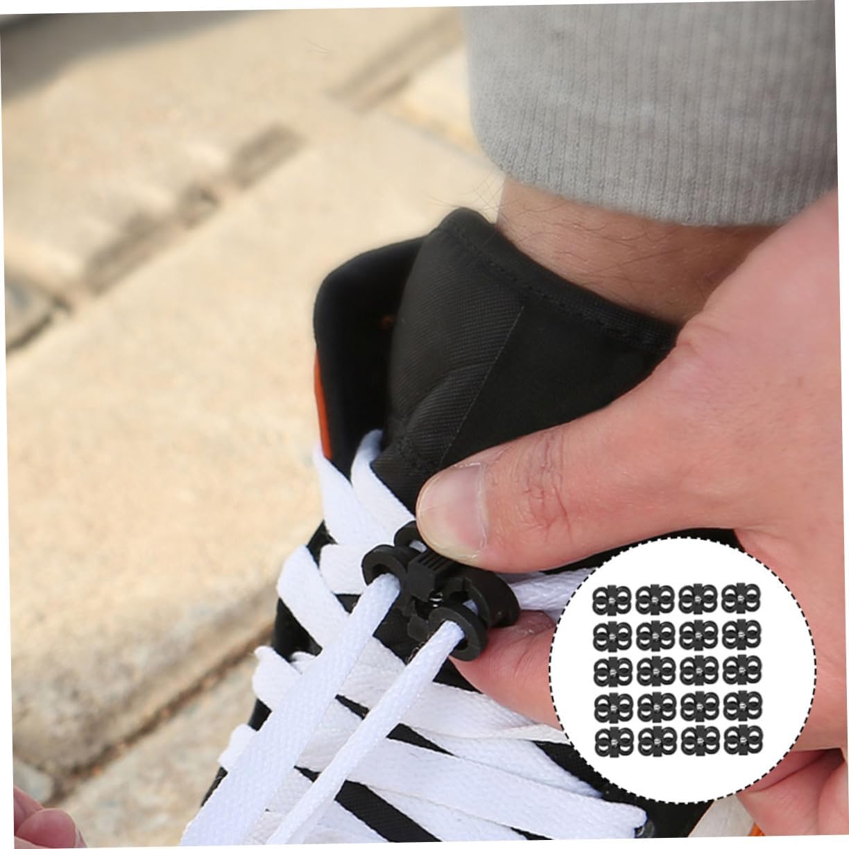 COLLBATH 20pcs Shoelace Buckles for Sneakers and Dress Shoes Elastic Lace Fasteners for Easy Fit and Secure Hold for Men and Women for Active Lifestyles