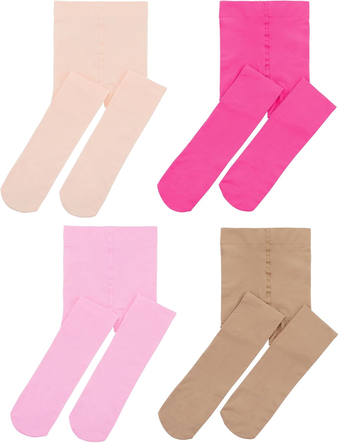 Century Star 4 Pairs Tights for Girls-Soft Footed Ballet Dance Toddler Tights Stockings School Uniform Kids Leggings