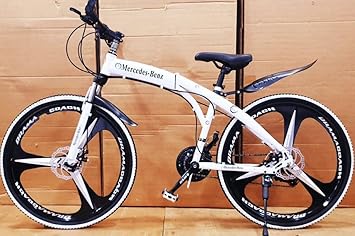 ZA ENTERPRISES Foldable Cycle, Mountain Bike With 24 Speed Gear & Double Disc Brake- White, 26Inch, Unisex