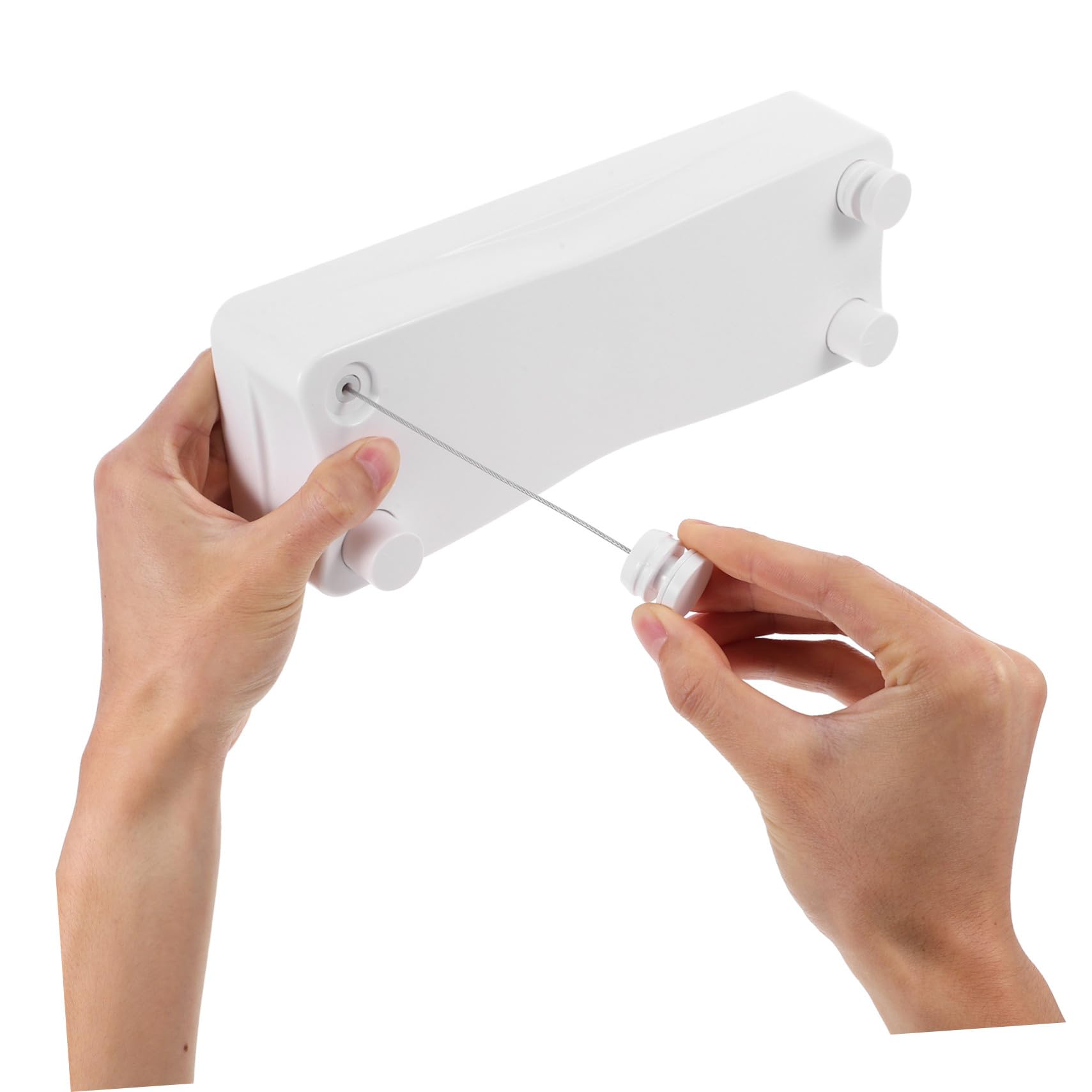 PRETYZOOM Corde à Linge Rétractable Acier Inoxydable Fil Résistant Vent pour Extérieur Corde à Linge Ajustable et Compacte pour Balcon Camping et Séchage