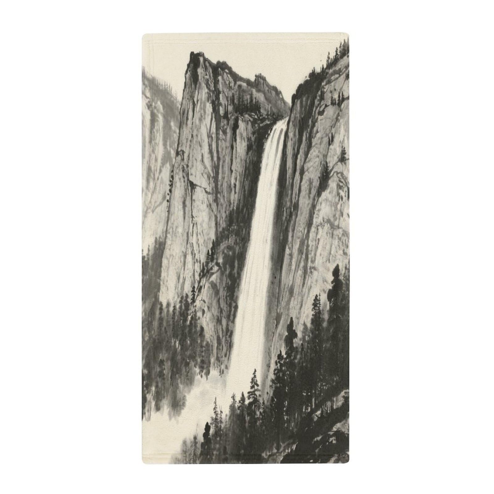 Fekiloot Style Granite Cliffs And Waterfalls Towels For Bathroom, Bath Towels 13.8 X 28.7 Inch, Hand Towel Multipurpose Use As Bath Fitness, Bathroom, Shower, Sports, Yoga Towel