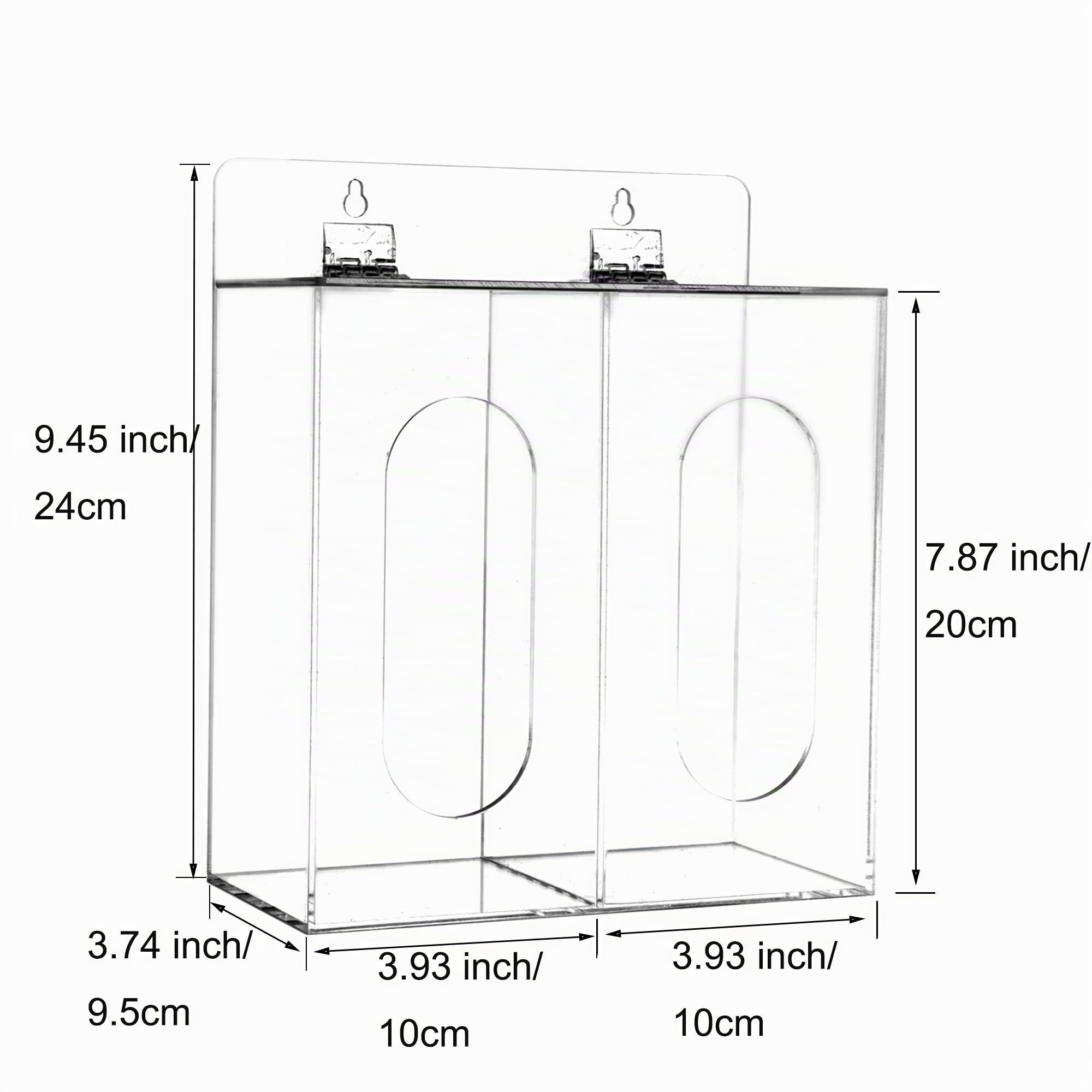 Acryl Einweg Gesichtsmaske und Handschuh Spender Box Halter mit Deckel, Haarnetz & Schuhabdeckung Spender, Bouffant Cap Spender, kann an der Wand hängen und auf dem Tisch stehen, klar