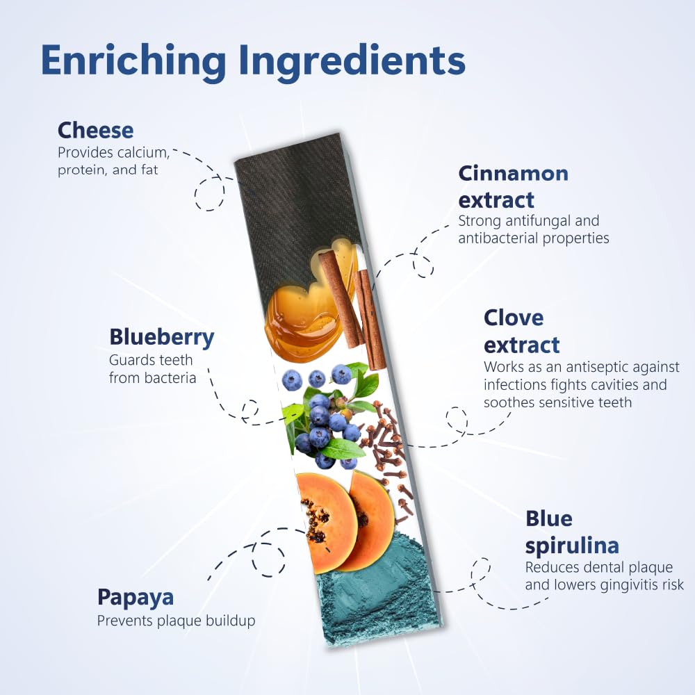 Pawfect Dentamust Himalayan Yak Cheese Chews with Blueberry & Papaya for Medium Dogs- Long Lasting Dental Chews with Superfoods -100% Natural - Image 4