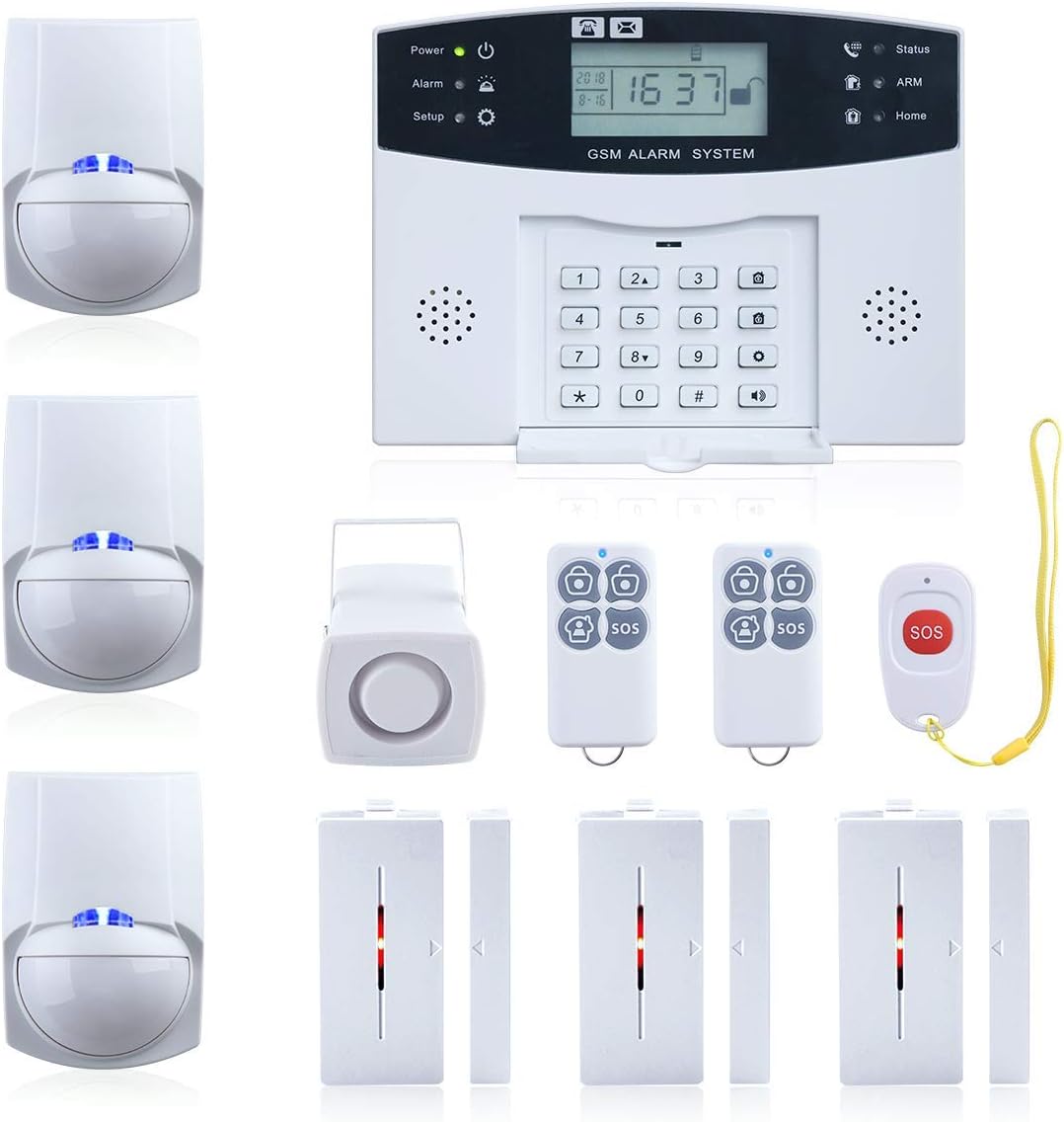 Wireless Burglar Alarm System GSM Smart LCD Voice Anti-theft Security Siren Kits
