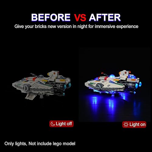 Miniatura 4 de Kit de iluminación LED para Lego Star Wars Ahsoka Ghost & Phantom II 75357, luz LED compatible con modelos de bloques de construcción Lego 75357 (no