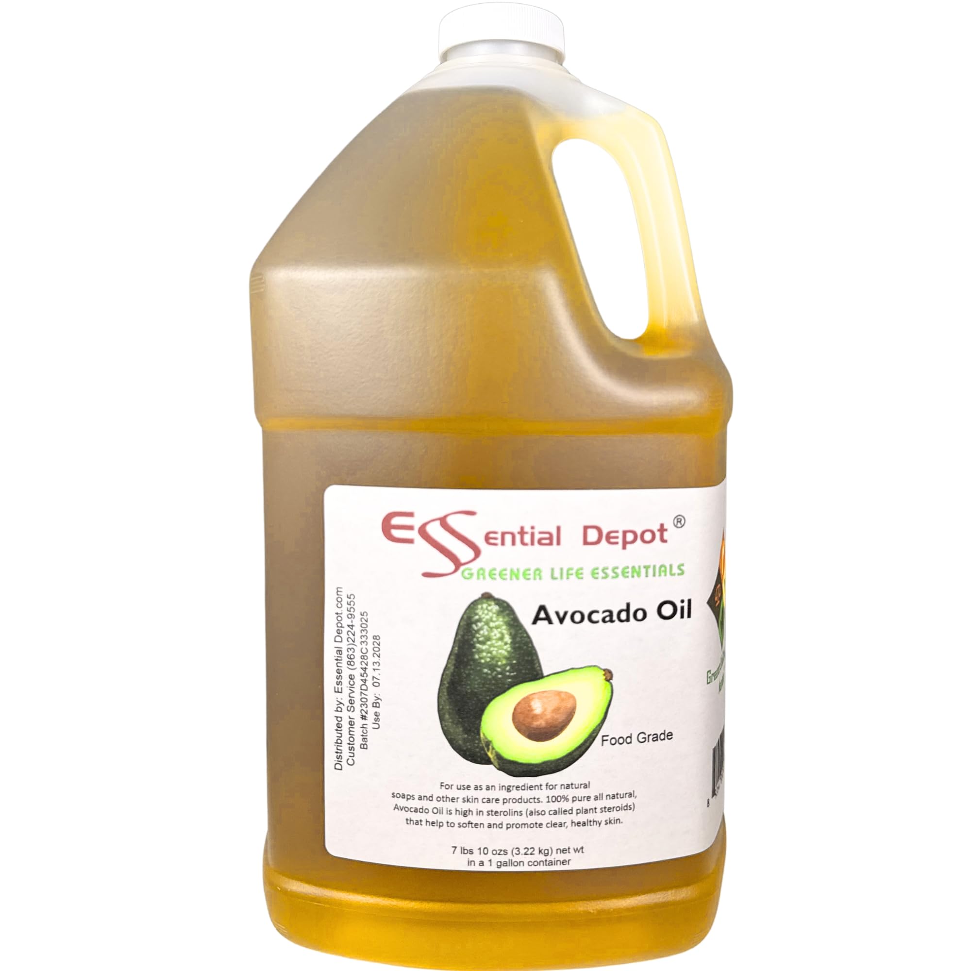 Avocado Oil - 2 x 1-Gallon 128 oz - 256 oz - safety sealed HDPE container with resealable cap - 100% Pure and Natural for Hair Skin Massage and Cooking product thumbnail 5