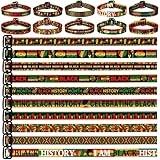 Ecally Black History Month Adjustable Bracelets Gifts Bulk Black Wristbands Black History Month Gifts Heart Mouth Map Bracelets Black History for Black History Month Party Supplies, 10 x 0.6 inches,