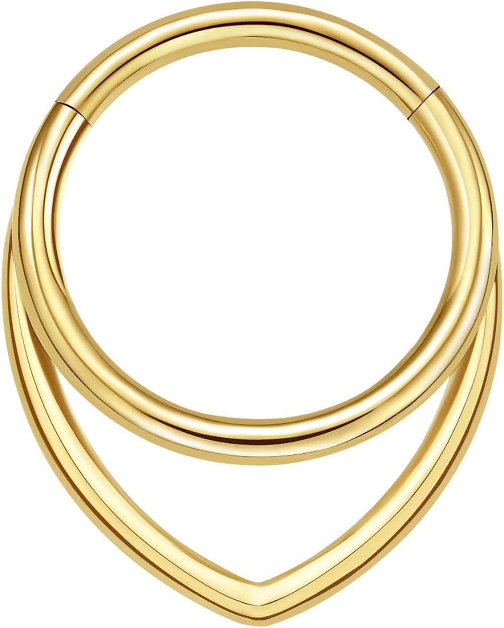 Woman Men 16 Gauge Septum Ring 16G Hinged Nose Ring Daith Earrings Clicker Rings Piercing Jewelry Gold-Silver
