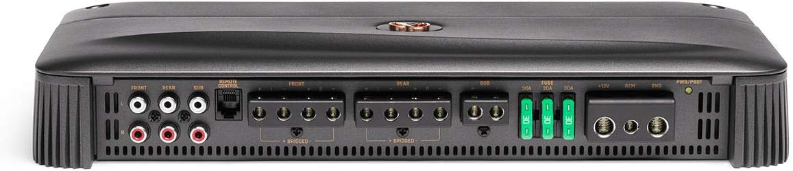 Rear panel of Infinity Reference-7005A amplifier showing power, ground, remote, input, and output connections