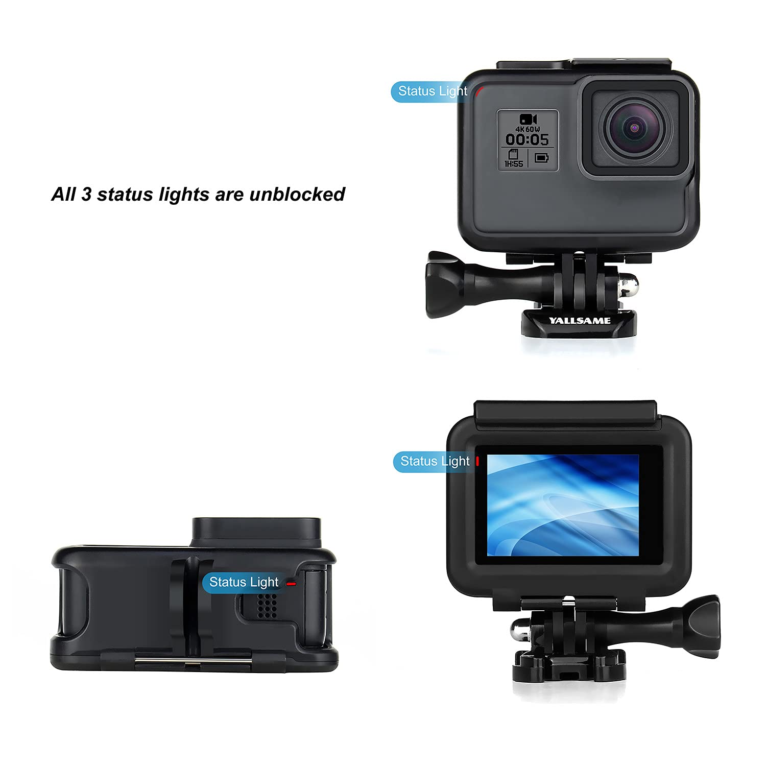 Etui do montażu ramy do GoPro HERO 7 6 5 z nasadką obiektywu adapter ochronny szkielet obudowa akcesoria do GoPro 5 6 7 czarny srebrny biały HERO 2018