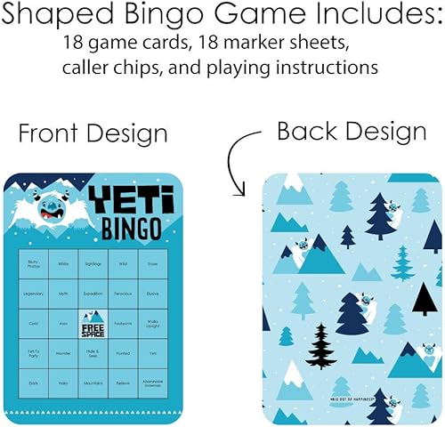 Miniatura 3 de Big Dot of Happiness Yeti to Party - Tarjetas de bingo y marcadores - Abominable Muñeco de nieve para fiesta o fiesta de cumpleaños - Juego de 18