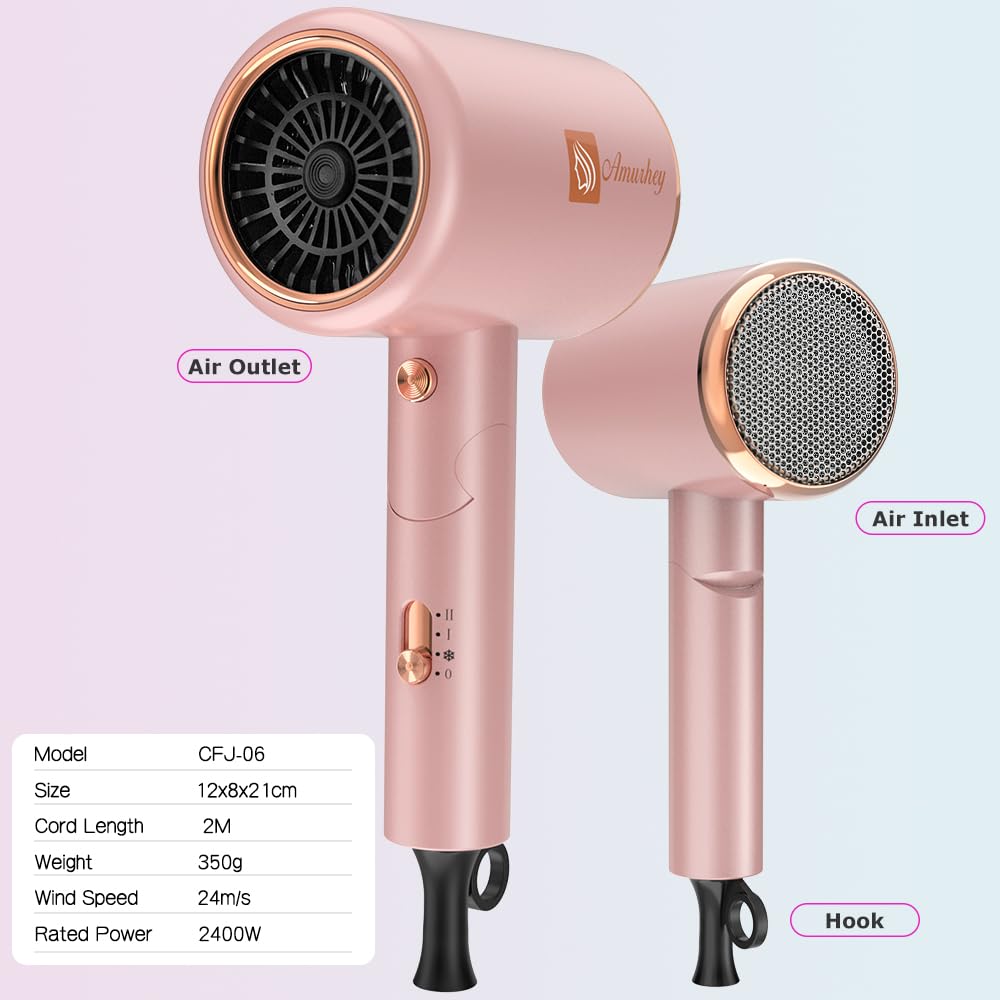 Sèche-cheveux Ionique Hair Dryer 2400W-Pochette/150000U/min/26M par seconde