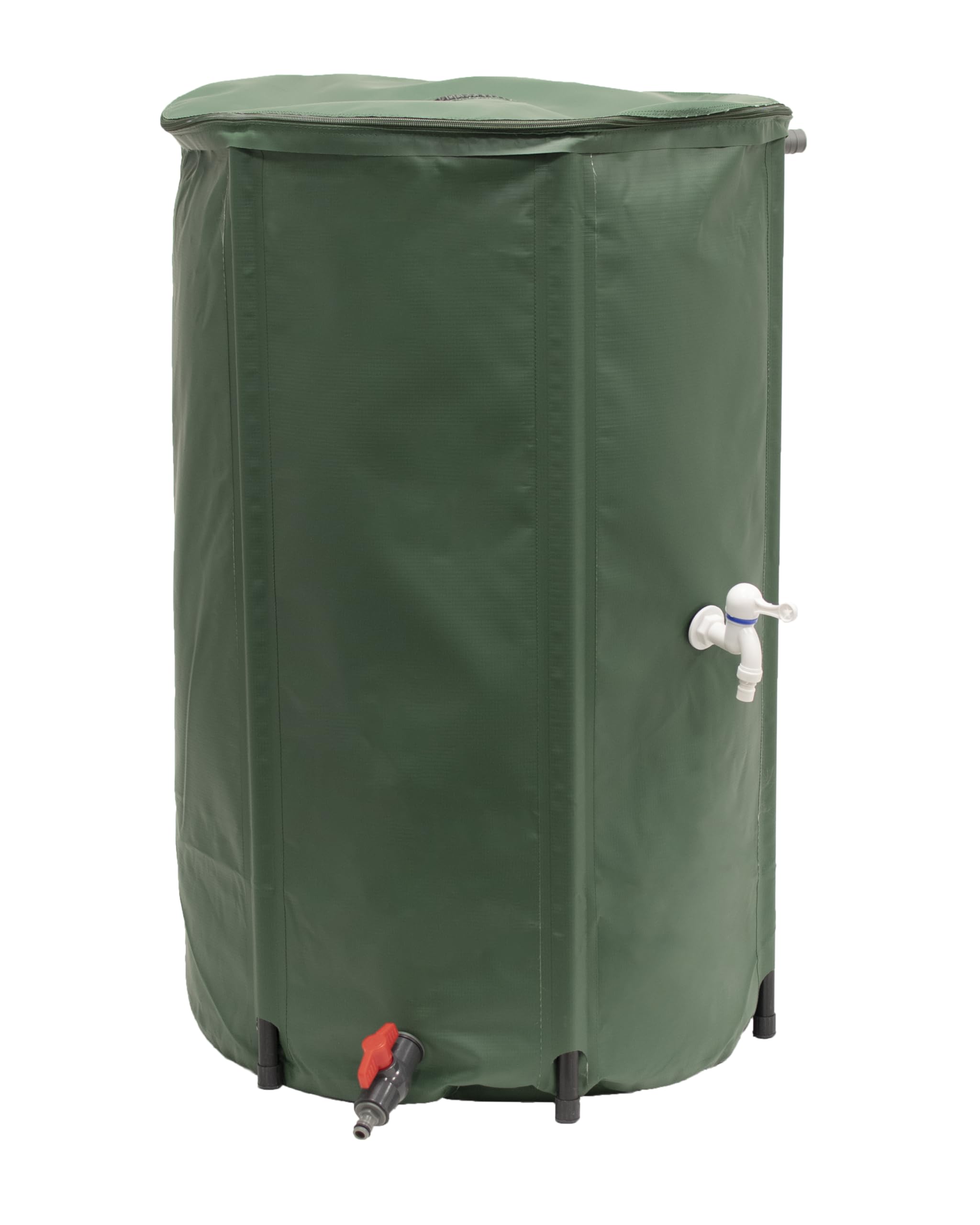 EDA - Miękki i składany zbieracz wody 250 L - z filtrem siatkowym + 2 krany - Odporny na warunki atmosferyczne - Ø 60 x wys. 88 cm