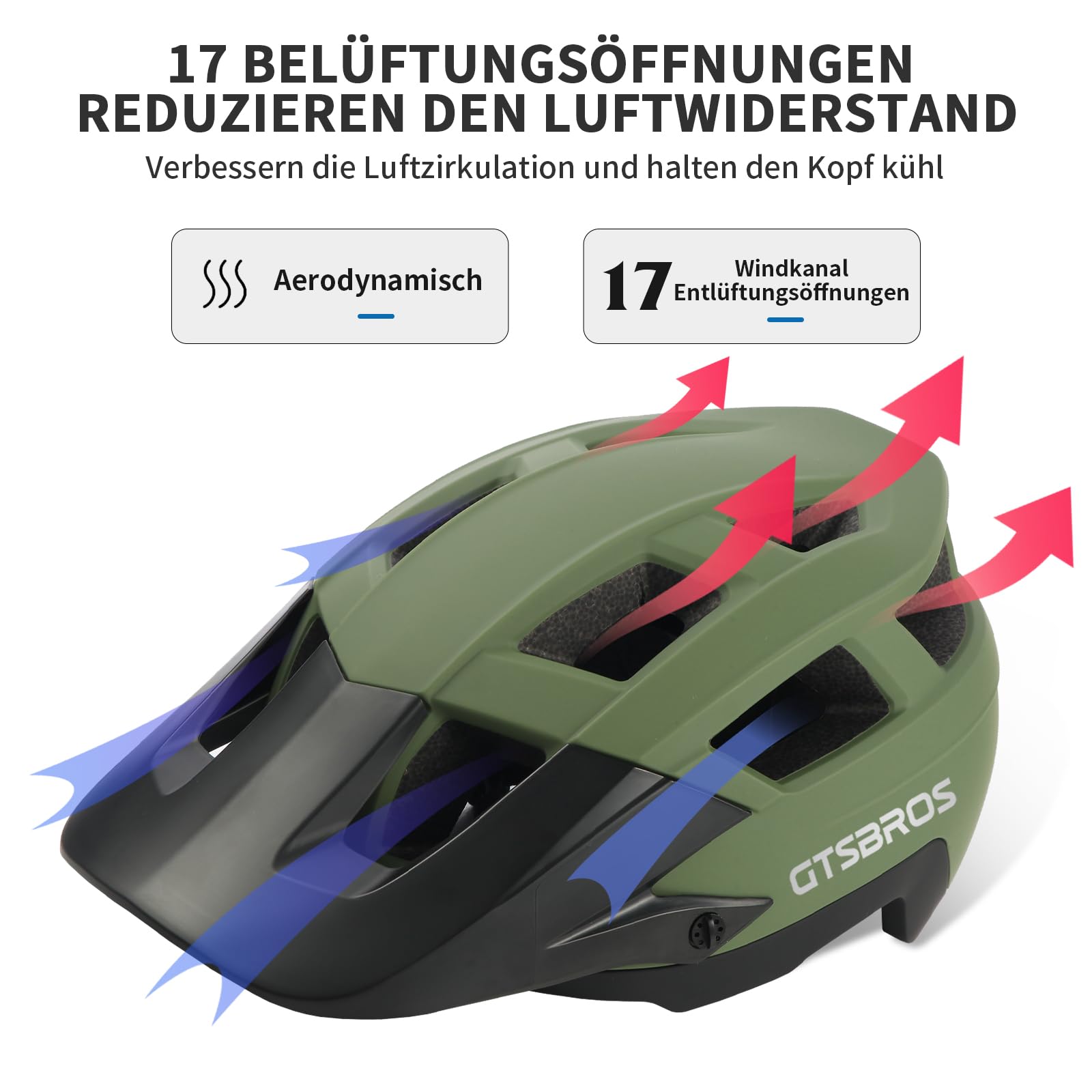 Casco da mountain bike, con visiera, leggero, per uomo e donna, con doppia tecnologia Inmould, per adulti