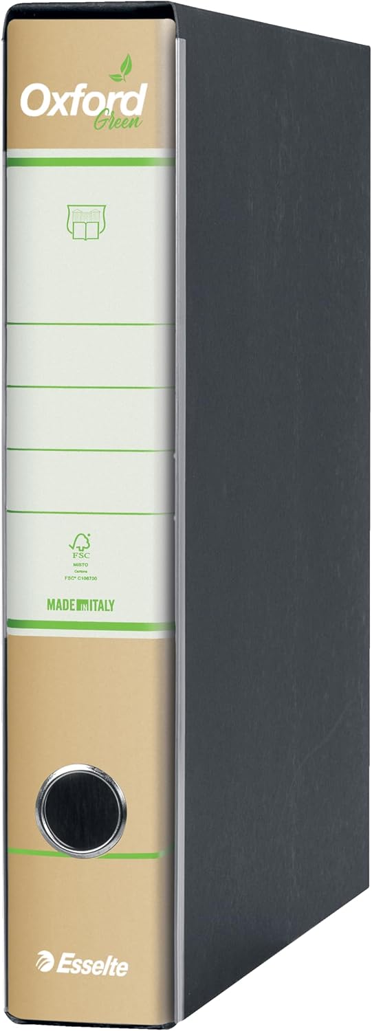 Esselte Oxford Green 397820501 Recorder with No.1 Mechanism in Commercial Format with 5 cm Spine, 100% Recycled Paper, 8 Pieces