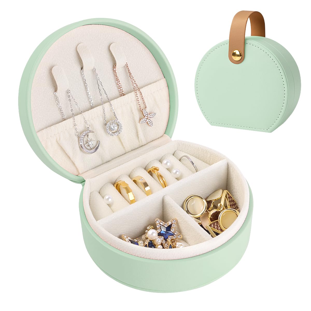 Boîte Voyage Colliers Boucles D'oreilles 2 Boîtes à Bijoux De Voyage - Rangement Organisé Pour Colliers, Boucles D'oreilles, Bagues Ranger LES