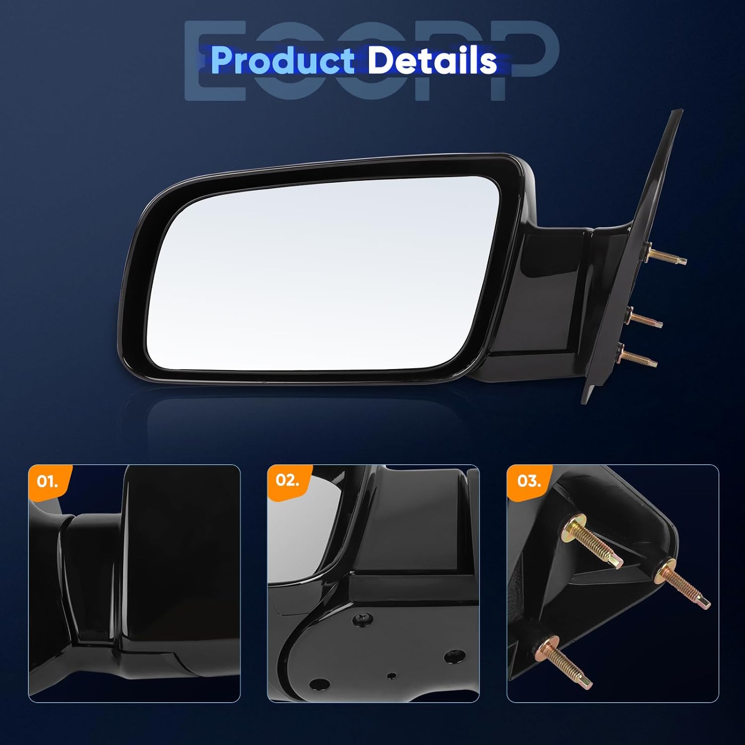 ECCPP Exterior Mirrors Replace with 1988-1999 C1500 C2500 C3500 K1500 K2500 K3500 1992-1999 C1500 K1500 C2500 K2500 Suburban Driver Side 15036360