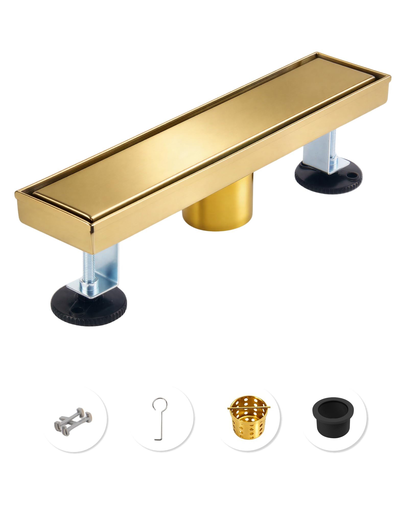 12 Inch Brushed Gold Linear Shower Drain