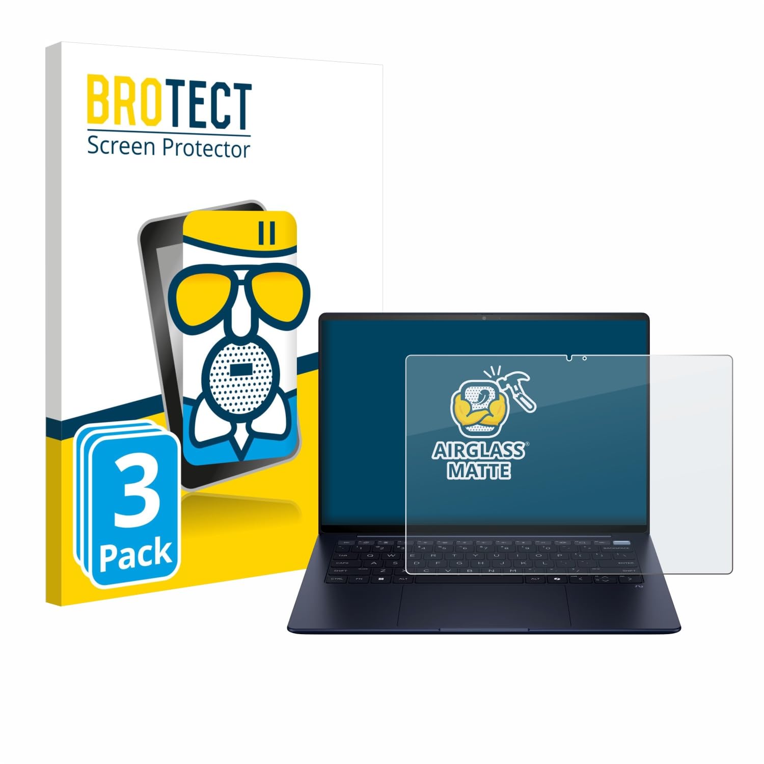 BROTECT 3 Stück Schutzglas für HP EliteBook Ultra 14 G1i | Entspiegelnder Displayschutz Made in Germany, Schutzfolie Matt Anti-Reflex Kratzfest 9H Anti-Fingerprint Einfache Montage