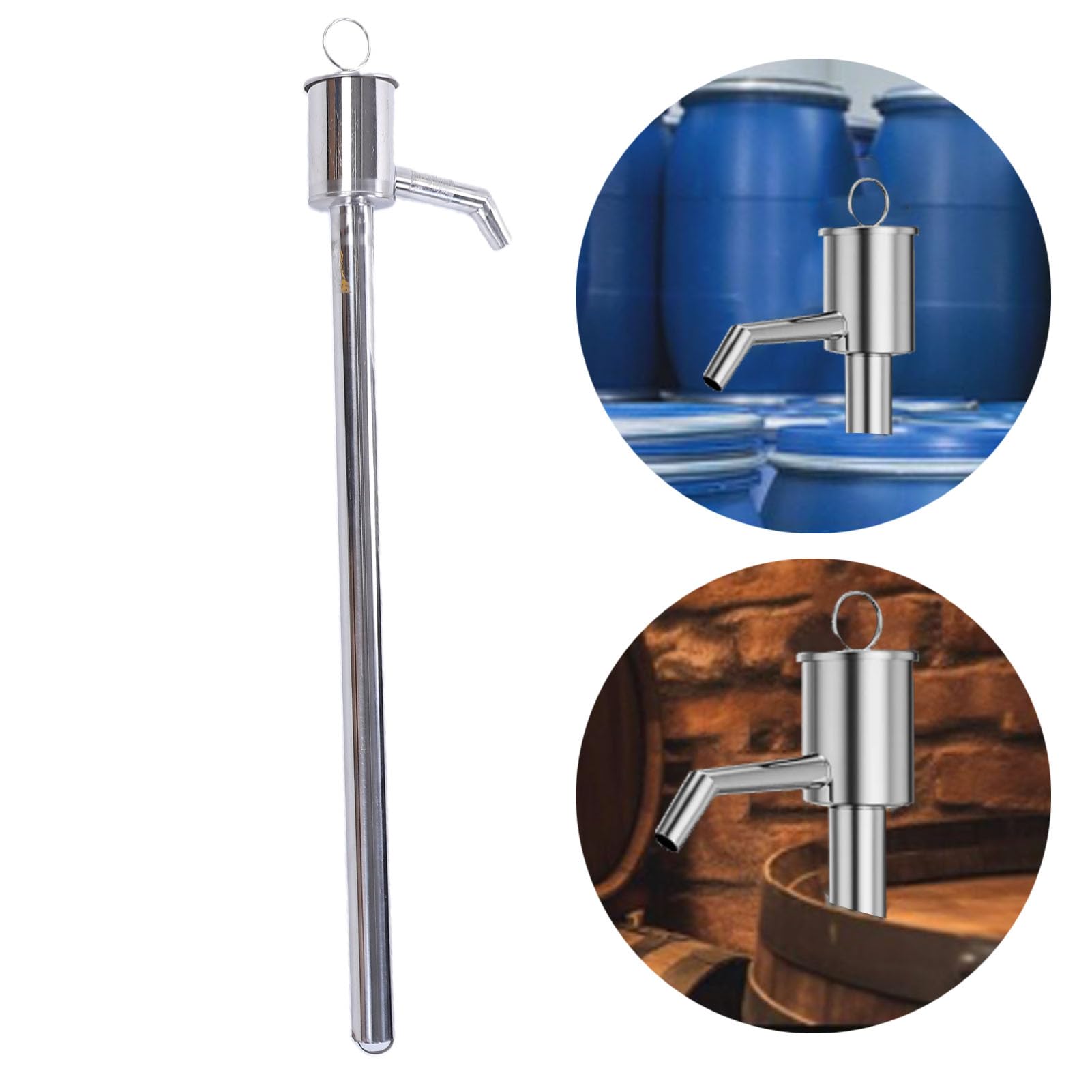 Bomba de aceite manual portátil para transferencia de líquidos, acero inoxidable, 60 cm, bomba extractora de aceite manual para agua, vino y cocina