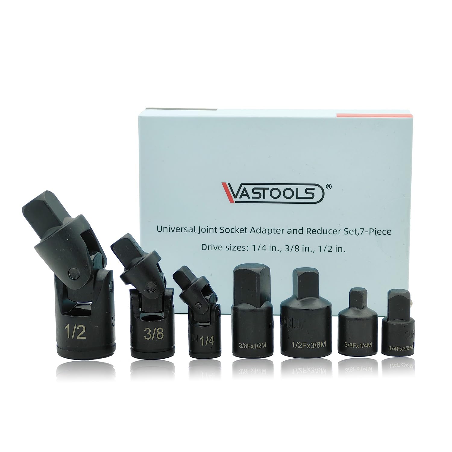 VASTOOLS Universal Joint Socket Adapter And Reducer Set