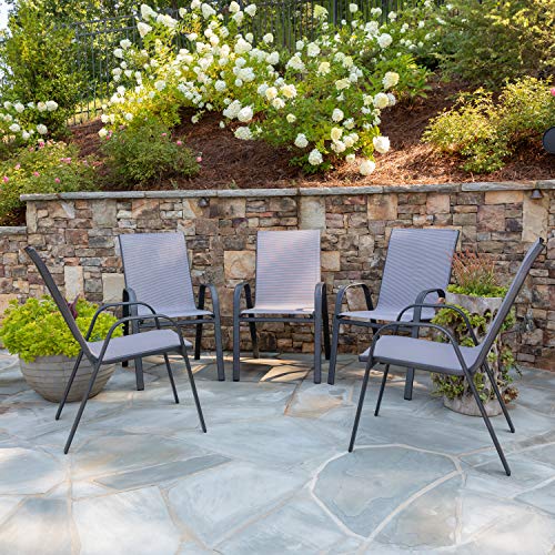 Flash Furniture 5 Pack Brazos Series Gray Outdoor Stack Chair with Flex Comfort Material and Metal Frame Flash Furniture 5 Pack Brazos Series Gray Outdoor Stack Chair with Flex Comfort Material and Metal Frame
