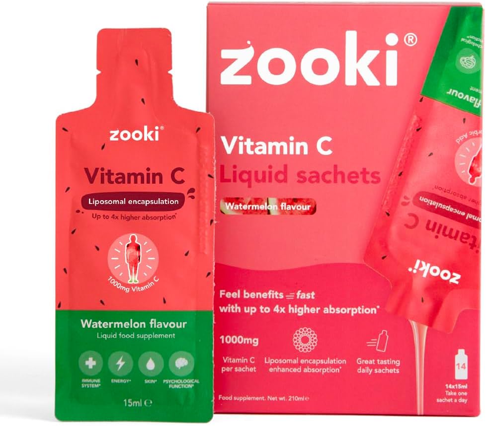 – Liposomal Vitamin C 1000mg Liquid – 4X Higher Absorption – Great Taste, Sugar Free, Vegan – Alternative to High Strength Vitamin C Tablets – Immune System – Energy (Watermelon, 14 Servings)