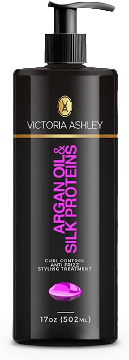 Curl Control Styling Hair Treatment, Argan Oil & Silk Protein Curl Treatment, Wavy & Curly Hair Treatment, 17oz
