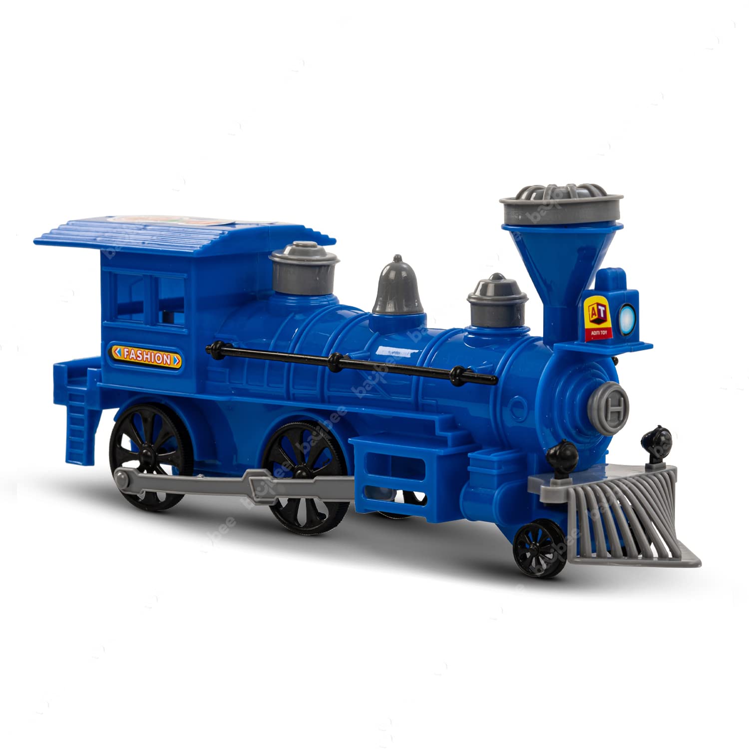 BAYBEE Steam Engine Train Toys for Kids, Pull and Go Train Toy with Light, Engine Toys Train Toy Vehicle Playset for Kids | Push and Go Toys for Kids | Train Toys for Kids 2+Years Boy Girl (Blue)