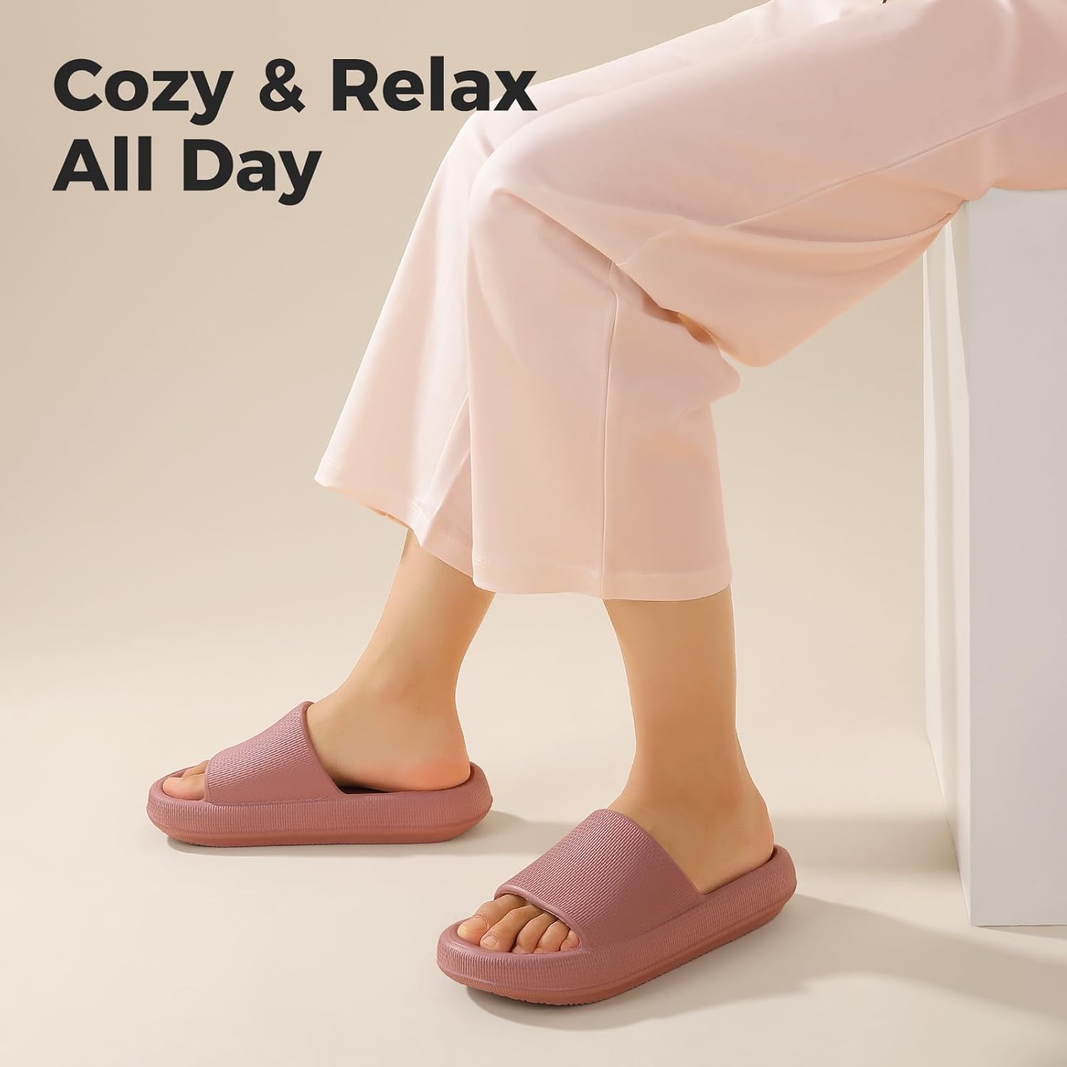 Leevar Cloud Slides for Women and Men - Soft, Comfy, Relax Cloud Slippers, Thick Sole, Non-slip Slides for Men, Easy to Clean, Shower, Swimming, Beach, Indoor and Outdoor Slides for Men - Image 2