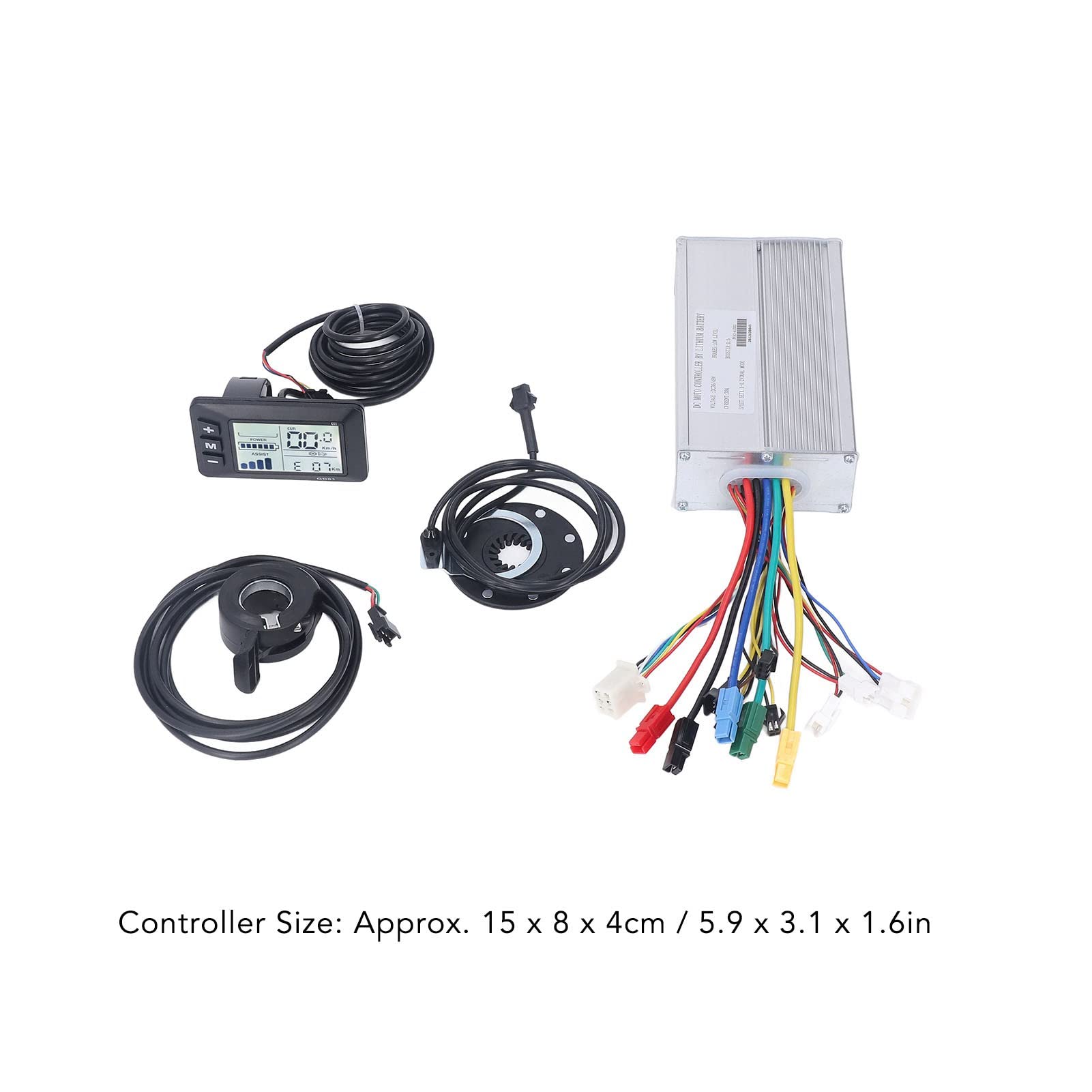 Kit Controller Bici elettrica 30A, misuratore LCD GD01 Impermeabile con quadrante acceleratore, Cablaggio sensore di Assistenza alla Potenza, Kit di Modifica Completo per Motore