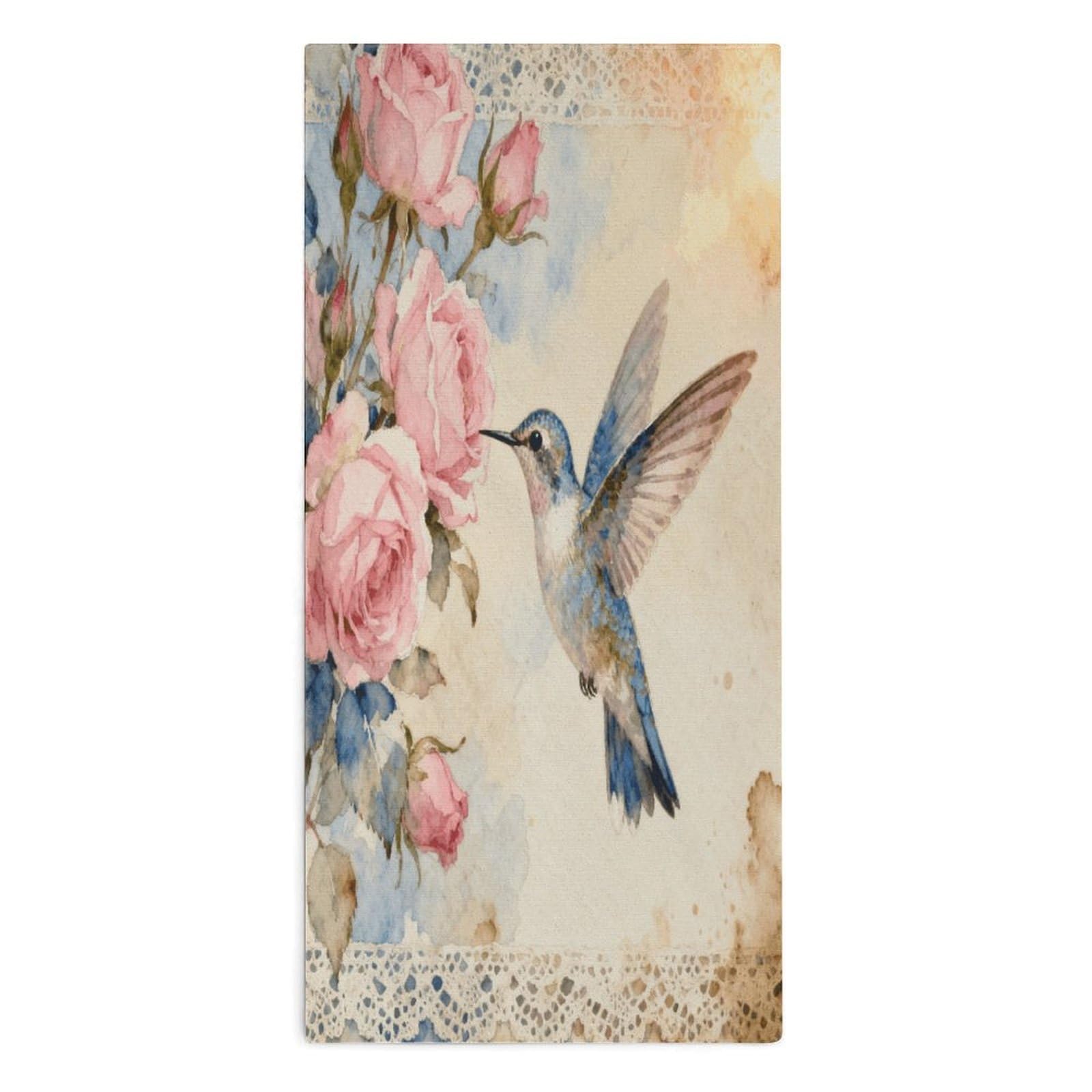 YUXBVKRS Flower Bird Hand Towels for Bathroom 14x29 Inch