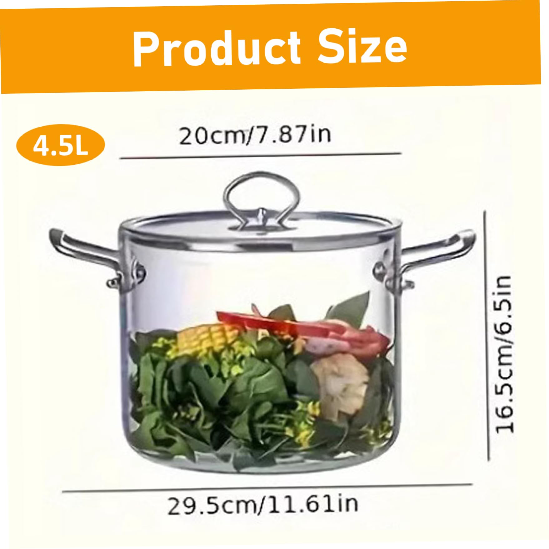 Glastopf mit Deckel, 4, 0 l transparenter Kochtopf mit doppeltem Edelstahlgriff, hitzebeständige Glastöpfe zum Kochen von Nudeln, Nudeln, Suppe, Milch, Kochtopf