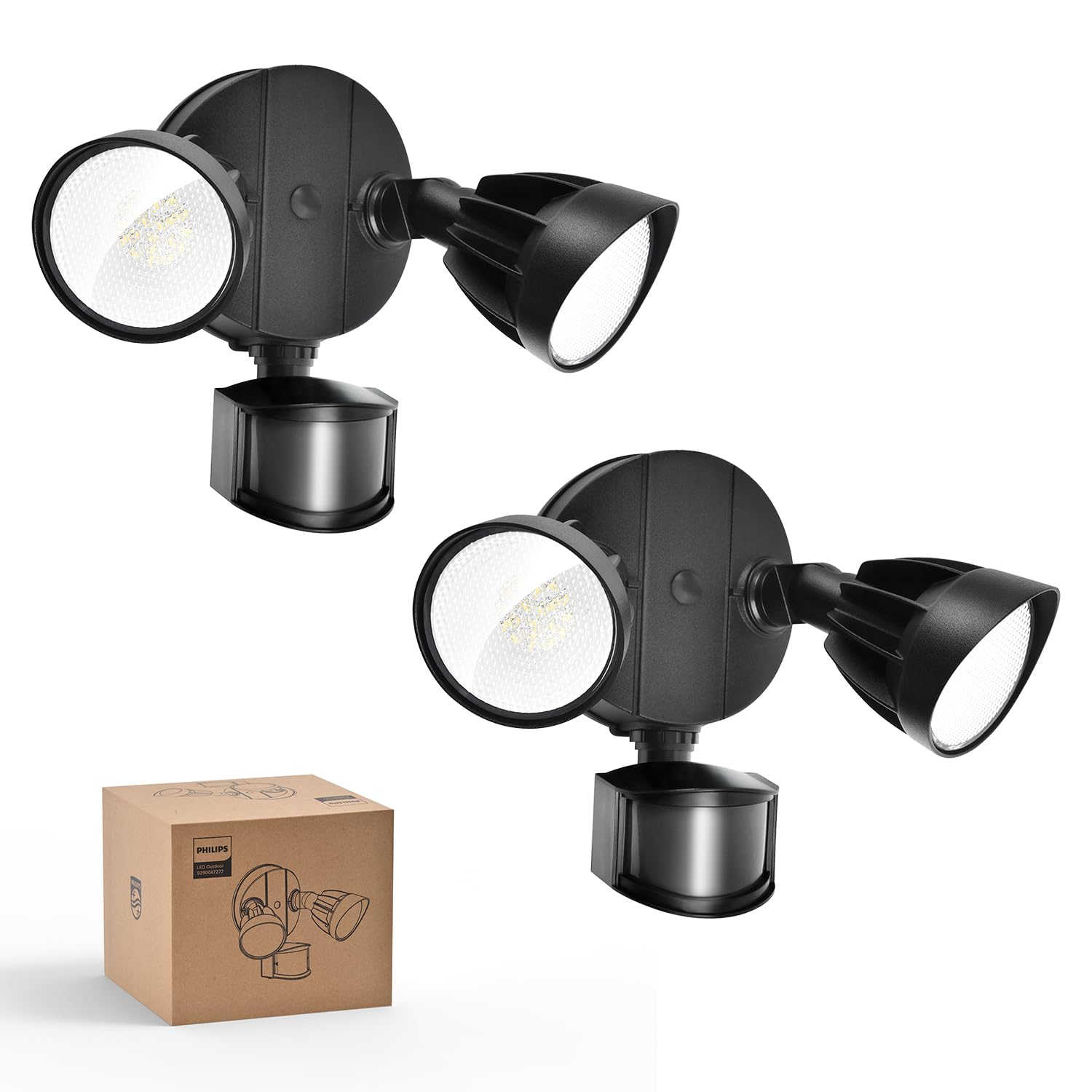 Philips 44W 4200 lm Motion Sensor LED Security Light (2-pack) in black