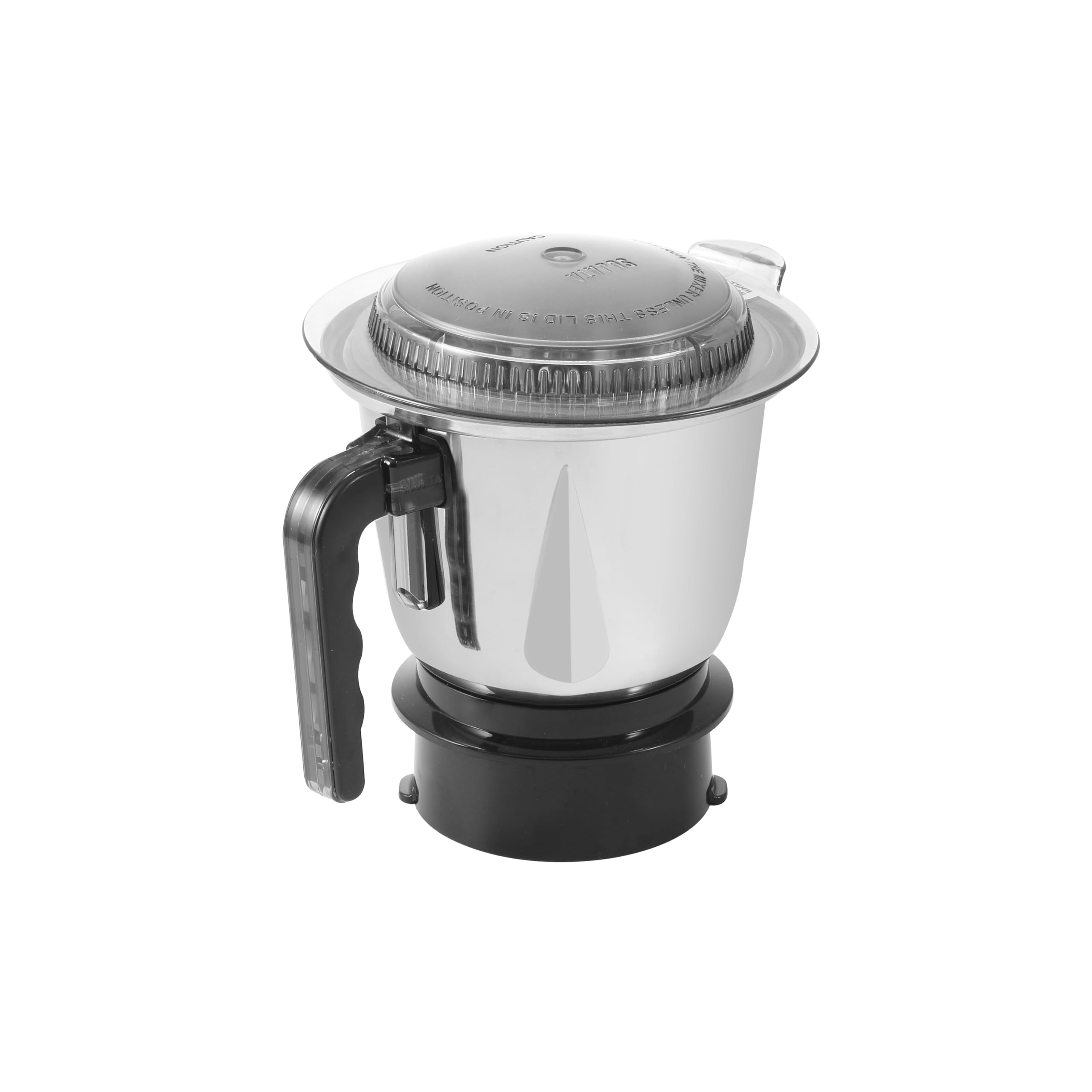 Sujata 1000ml Flat Grinder Jar | Stainless Steel Dry Grinding Jar | Compatible with all 900W Mixer Grinders | Perfect for Spice, Masala & Coffee Grinding Attachment | Flat Base Design | Black