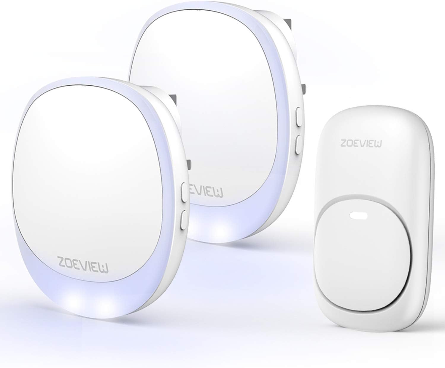 Wireless Doorbell, zoeview Ring Door Bell Wall Plugin Cordless Chime