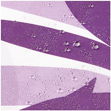 iDesign Leaves Shower Curtain, Polyester Bathroom Curtain With Leaf Motif, Violet, 180-cm by 180-cm