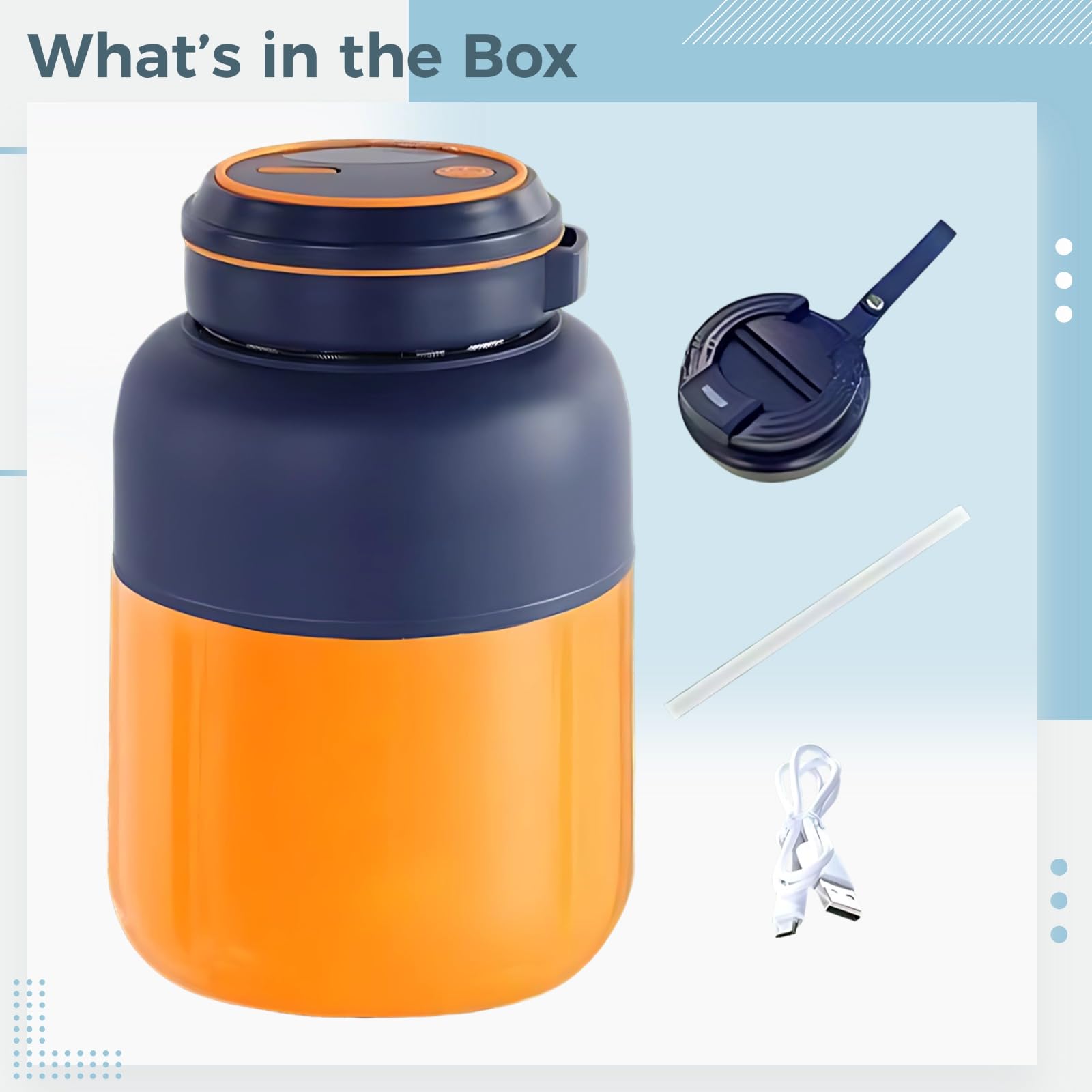 Licuadora portátil, 1300 ml, taza exprimidora inalámbrica, compacta y ligera, recargable por USB para bebidas mezcladas, jugos y batidos, plástico apto para alimentos, ideal para viajes y exteriores
